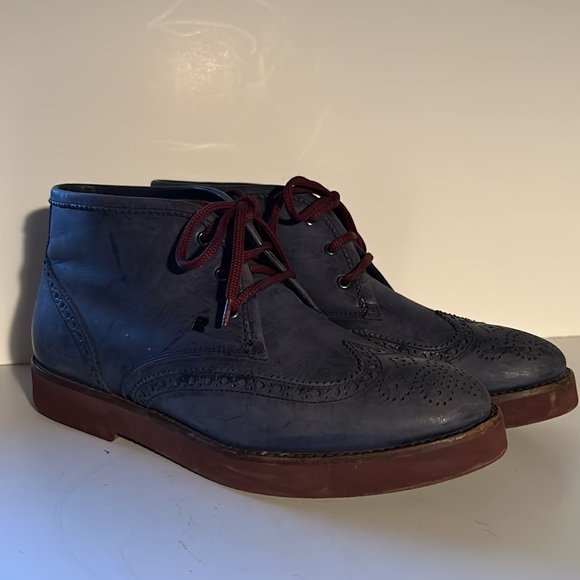 Fratelli Rossetti blue leather, lace up brogue style boot. Size 381/2 or 81/2. - Picture 2 of 4